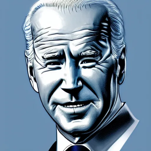 Image similar to joe biden character portrait, concept art, intricate details, highly detailed photorealistic portrait in the style of adam hughes, seseon yoon, artgerm and warren louw