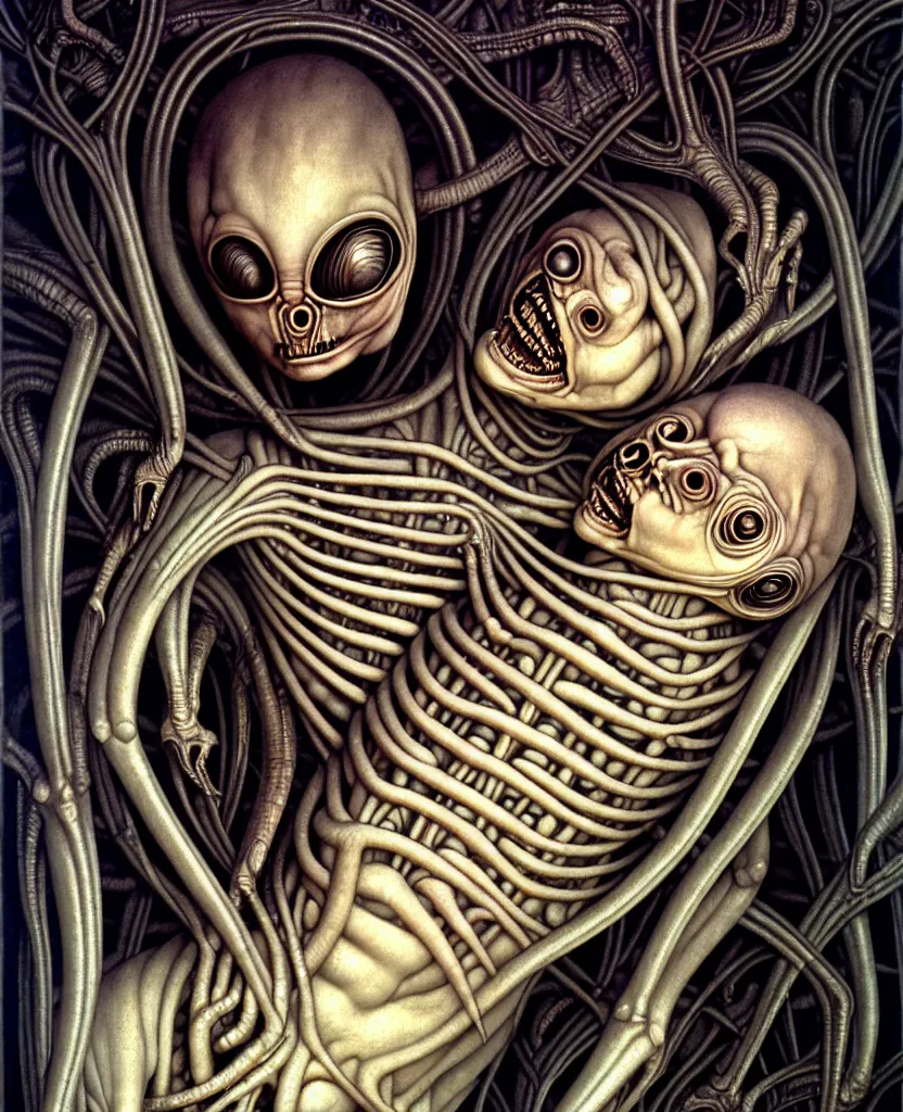 Image similar to newborn from alien, by hr giger, hd, hyper detailed, 4 k, depth perception, depth of field, neo - gothic, gothic. art by evelyn de morgan!!!, masterpiece