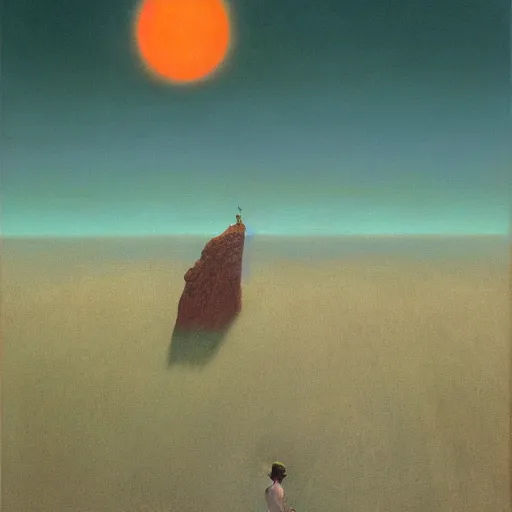 Image similar to New detailed artwork by Zdzisław Beksiński in the year 2022, oil on canvas