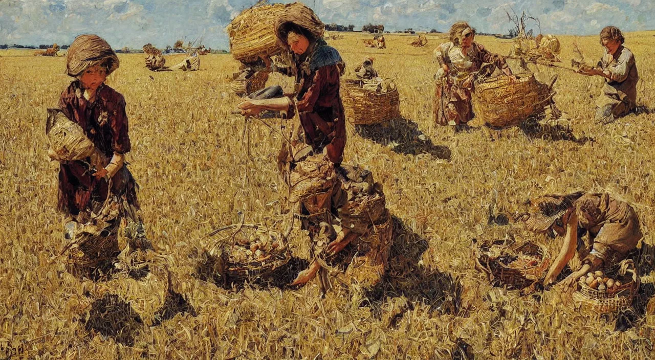 Image similar to the harvest, painting by denis sarazhin