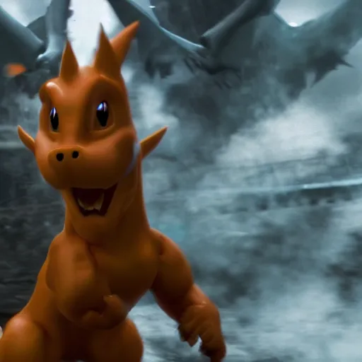 Image similar to john cena playing as charizard human hybrid movie still, cinematic, photorealistic, extreme detail, sharp focus, 8 k, intricate, hyper detailed, realistic, cinematic lighting