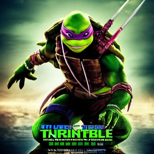 Prompt: teenage mutant ninja turtle, epic action movie poster, hyper realistic award winning photography, epic volumetric lighting, colorful, stunning glowing eyes