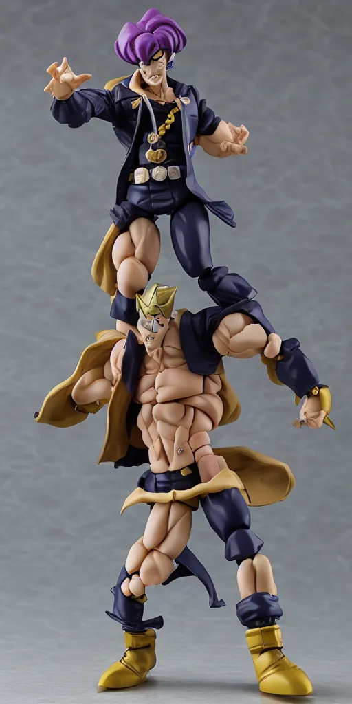 Image similar to bootleg toy of jojo bizarre adventure figure secondhand, cursed photography