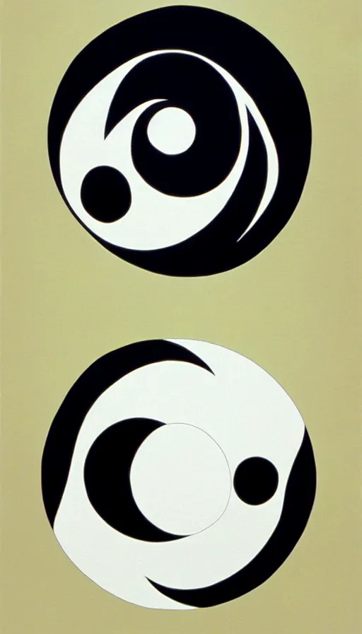 Image similar to Abstract representation of ying Yang concept, by Studio Ghibli