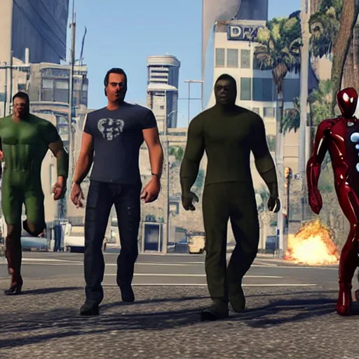 Image similar to the avengers in gta 5