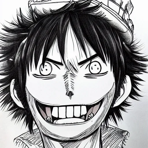 Image similar to luffy by kim jung gi