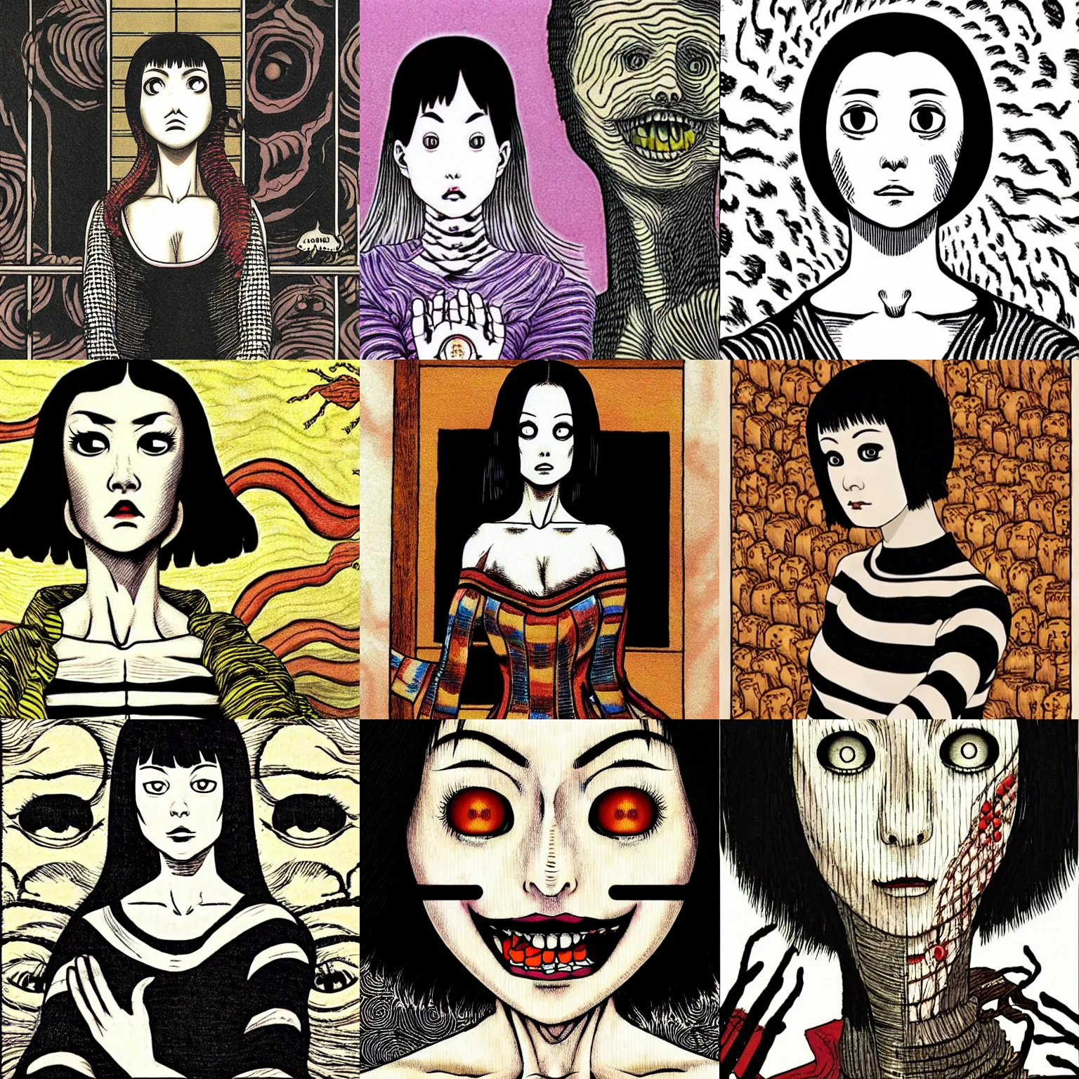 Prompt: junji ito!!! mona junji ito lisa!!!! by junji ito!!!!!!!!!!!! lisa!!!!!! lisa!!!!!!! by junji ito