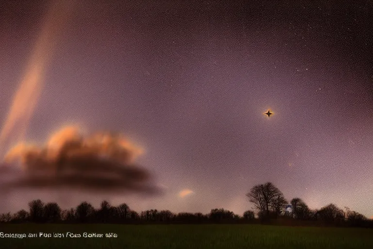 Image similar to a shooting star alone in the sky of an unknown universe in the style of phil koch