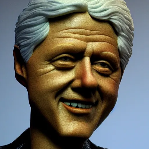 Prompt: bill clinton made out of polymer clay detailed sculpture trending on artstation