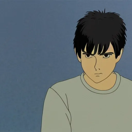 Prompt: tom cruise in studio ghibli's spirited away, screenshot from a movie