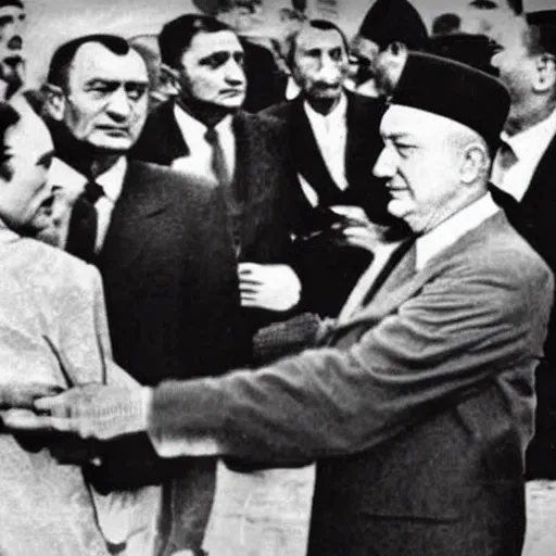 Image similar to Atatürk hard slapping Recep Tayyip Erdoğan in the face