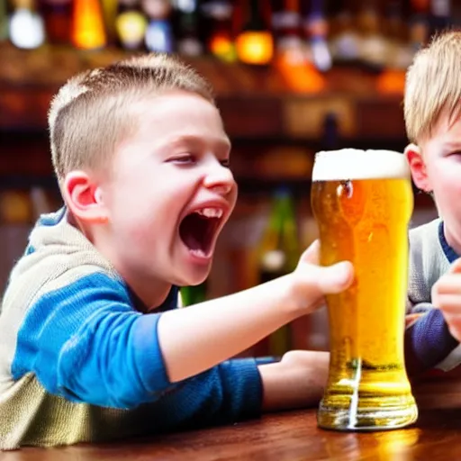 Image similar to children have fun with beer