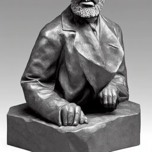 Prompt: sigmund freud sculpture by auguste rodin