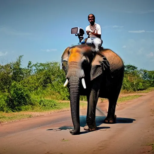 Image similar to elephant riding a motorcycle