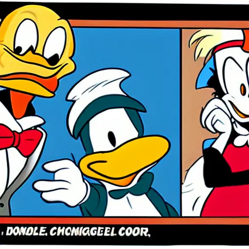 Image similar to A splash panel with Donald Duck and Scrooge mcDuck