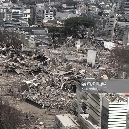 Image similar to anime girl destroys a city, news photo