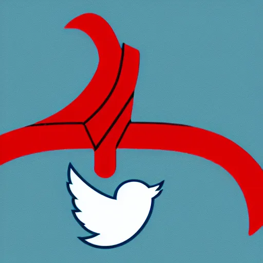 Image similar to the sickle and the hammer, twitter logo version, flag, illustration, digital