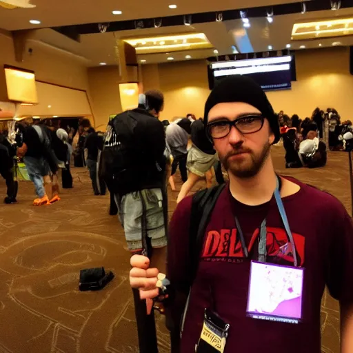 Prompt: A wannabe hacker at the DEF CON conference in Las Vegas