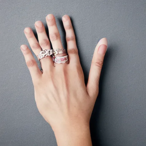 Image similar to a normal female hand with five fingers and ring hold joint, a cigarette between the middle and index fingers, a cigarette, smoke