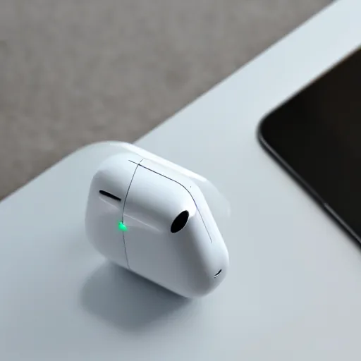 Image similar to airpod transformer, concept art, designed by Apple Inc and Joongwon Jeong, studio ambient lighting