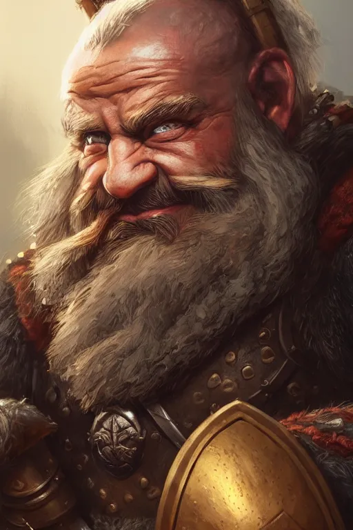 Dwarf Knight Portrait, Highly Detailed, D & D, | Stable Diffusion