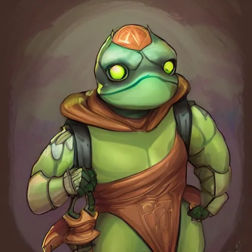 Prompt: anthropomorphic turtle hero by ross tran