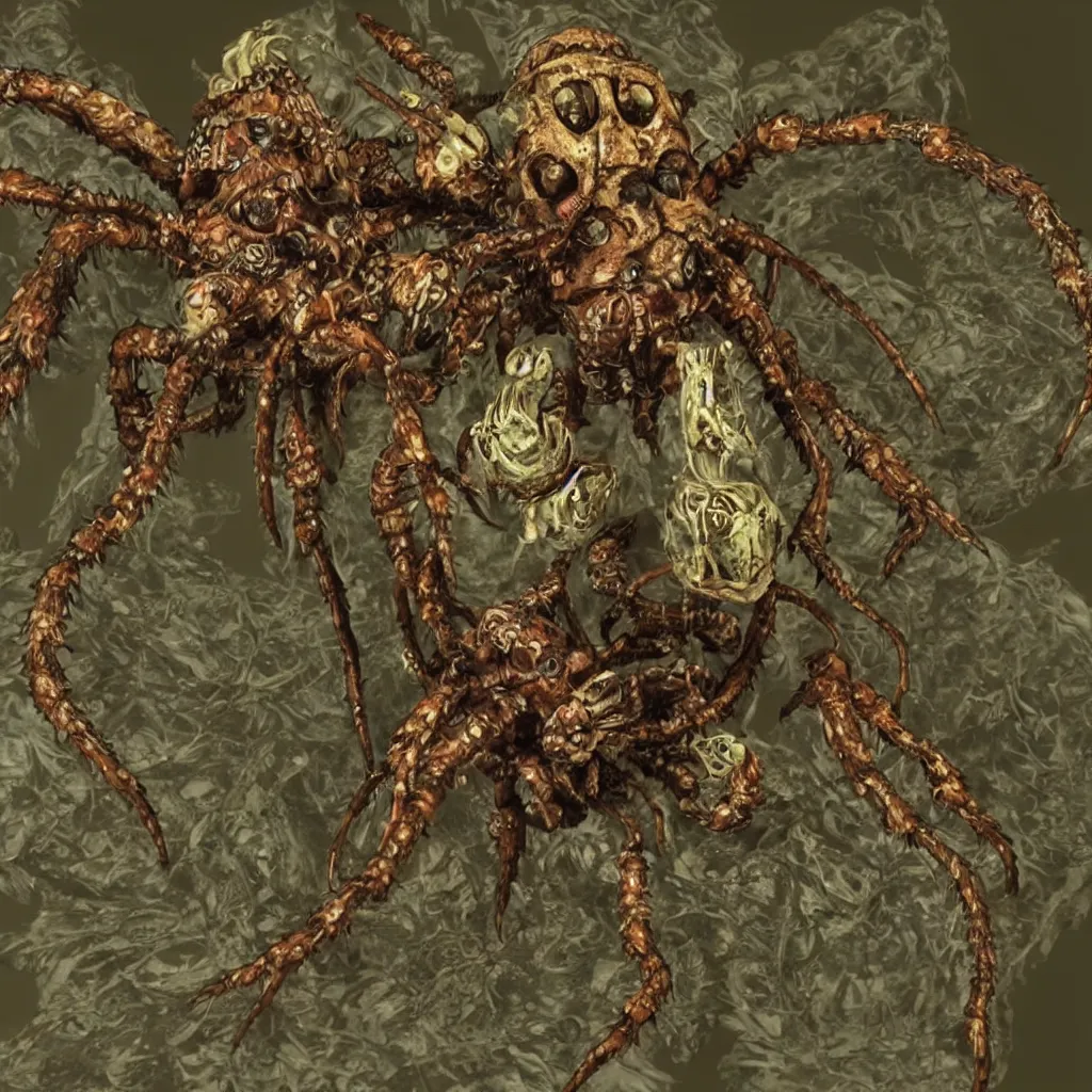 Prompt: realistic photo of a skulltula from Legend of Zelda