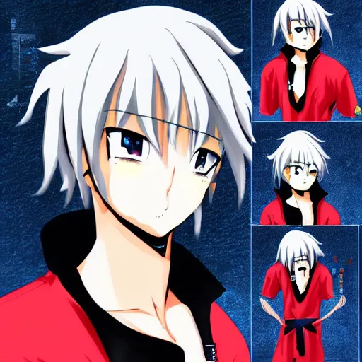 Prompt: anime male character called dynty 2 painted in anime style, detailed