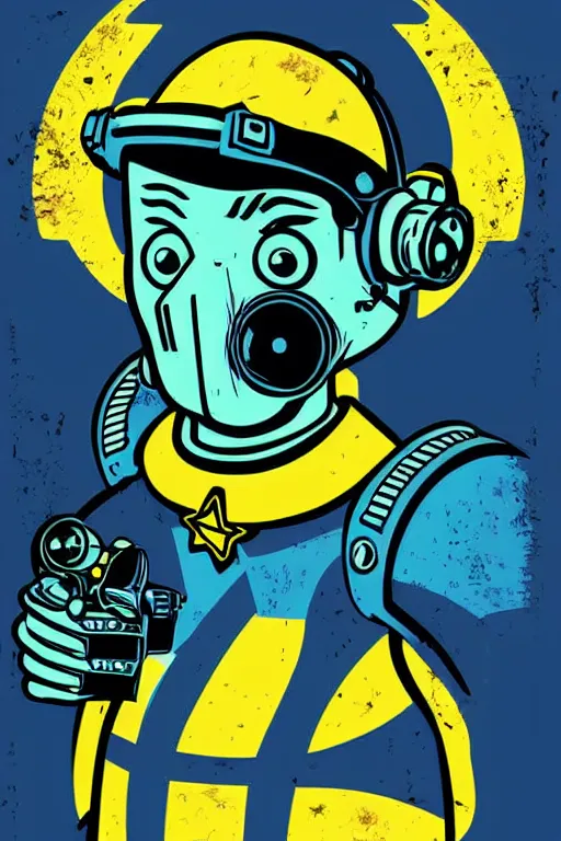 Image similar to fallout 7 6 retro futurist illustration art by butcher billy, sticker, colorful, illustration, highly detailed, simple, smooth and clean vector curves, no jagged lines, vector art, smooth andy warhol style