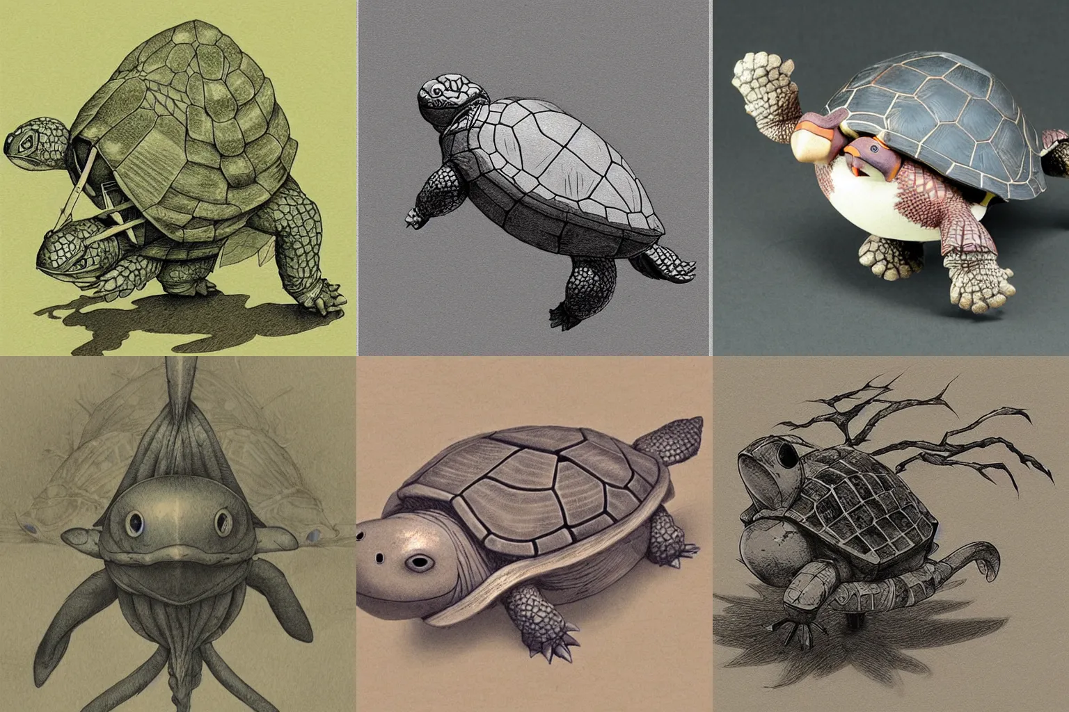 Prompt: tengu turtle by Yoshitaka Amano, style of John Kenn Mortensen
