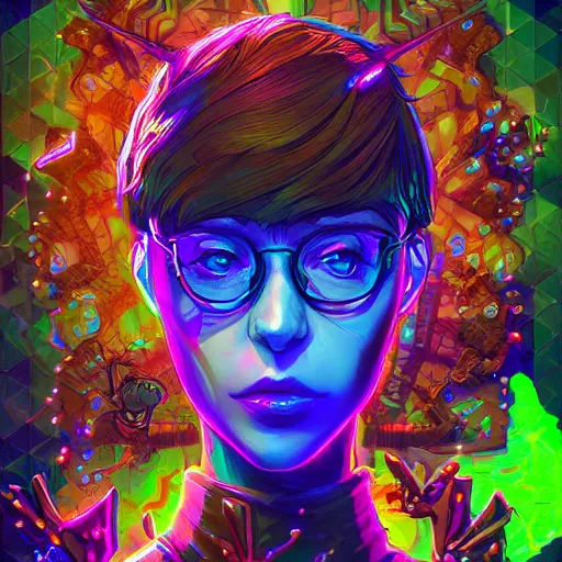 Image similar to skill magic geek inside matrix deepdream radiating a glowing aura stuff loot legends stylized digital illustration video game icon artstation lois van baarle, ilya kuvshinov, rossdraws,