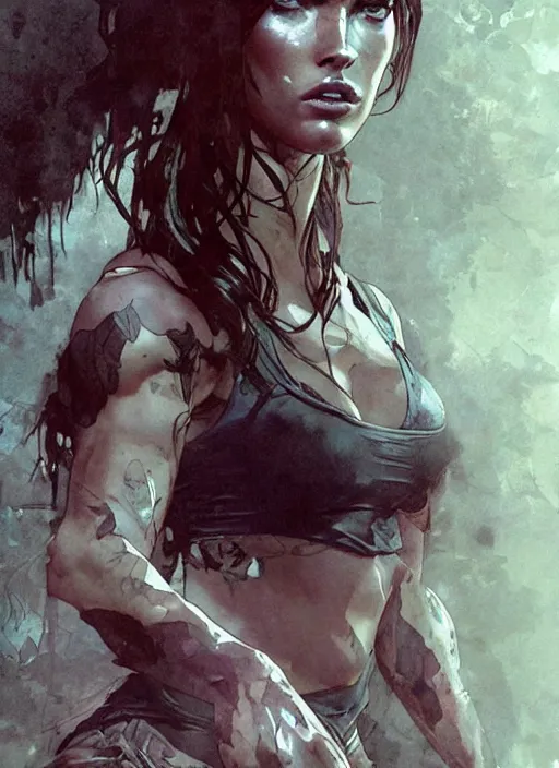 Prompt: full!! figure!! megan fox as elle from last of us, hyperrealistic, by yoji shinkawa and by jeremy mann and alphonse mucha, fantasy art, photo realistic, dynamic lighting, artstation, poster, volumetric lighting, 4 k, award winning