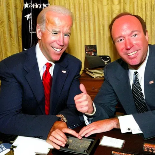 Image similar to joe biden playing world of warcraft with alex jones in 2 0 0 6