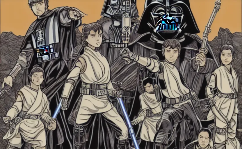 Image similar to star wars but it's in the kingdom manga artstyle