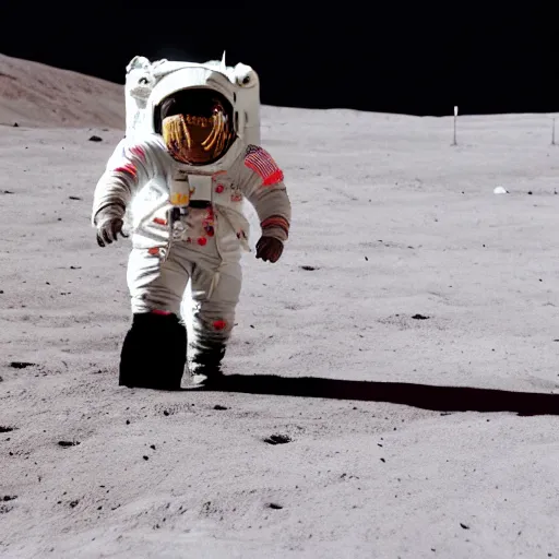 Prompt: Boris Johnson break dancing on the moon