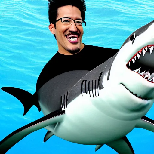 Image similar to markiplier as a shark