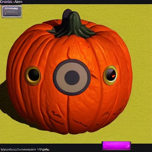 Prompt: A pokemon that looks like a beetle, The crust is a whole pumpkin，Trending on art station. Unreal engine.