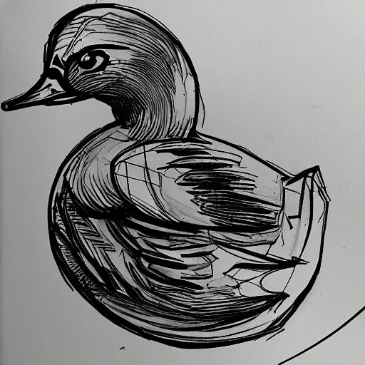 Image similar to cyberpunk duck sketch