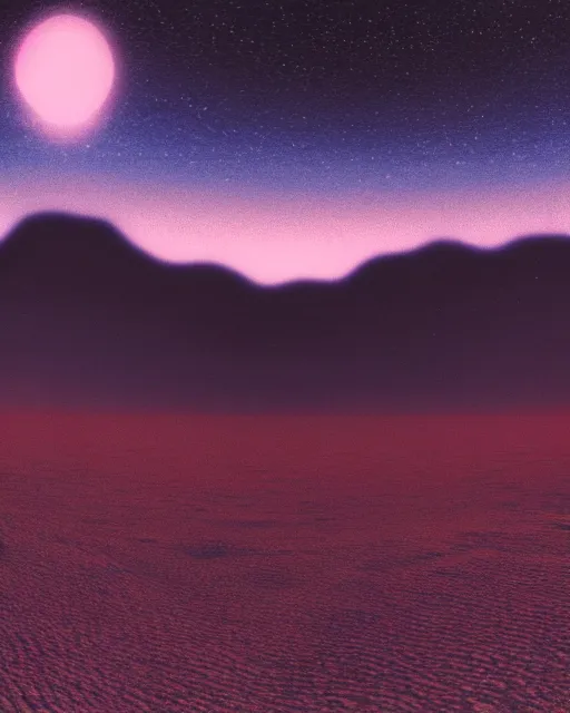 Prompt: landscape by vija celmins, crystal desert at dawn at dusk sunset poppy at night anime apocalyptic synthwave cyberpunk forest matte painting laser alien nature hyperrealism dieselpunk san andreas elysian vaporwave myst fisheye, archdaily, wallpaper, highly detailed, trending on artstation.