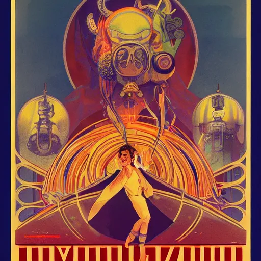 Prompt: A vintage soviet poster featuring C'thulhu, hyper realistic, 4k, rule of thirds, extreme detail, detailed drawing, trending artstation, hd, fantasy, D&D, realistic lighting, by Alphonse Mucha, Greg Rutkowski, sharp focus