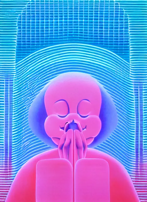 Image similar to ghost by shusei nagaoka, kaws, david rudnick, airbrush on canvas, pastell colours, cell shaded, 8 k