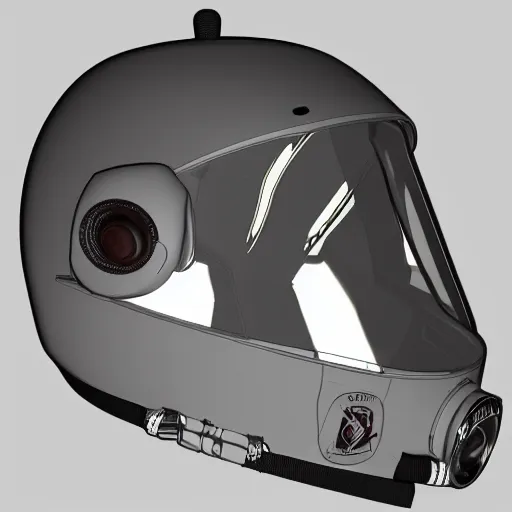 Prompt: hyper detailed boxutter hard surface modelling rear view of astronaut paramedic helmet