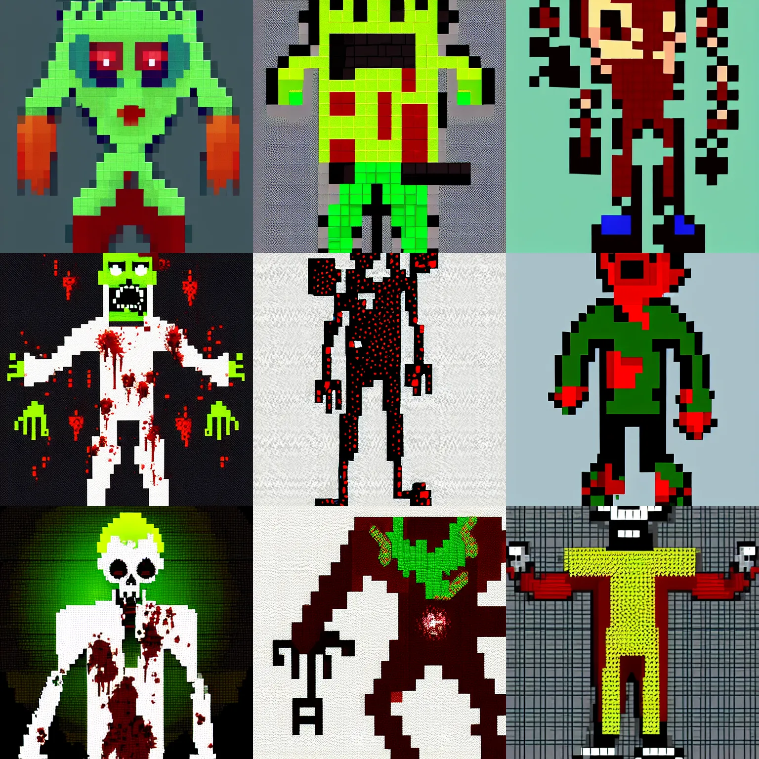 Prompt: a zombie, ultra detailed, pixel art, full body, high resolution, 1 6 bits, white background