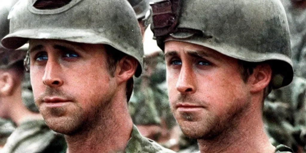 Prompt: Ryan Gosling in the Vietnam war