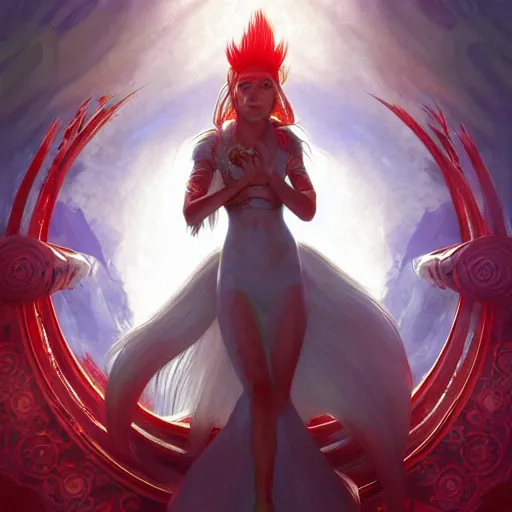 Image similar to portrait of a norse moon goddess, sonic the hedgehog, red trees background, with white skin, intricate, elegant, highly detailed, digital painting, artstation, concept art, smooth, sharp focus, illustration, art by artgerm and greg rutkowski and alphonse mucha and william - adolphe bouguereau