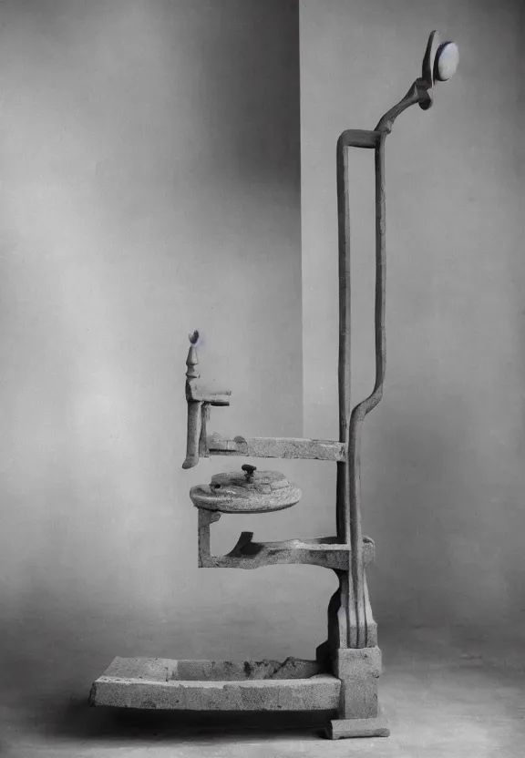 Image similar to a historical archive of fountain ( fontaine ) readymade by marcel duchamp, archival pigment print, 1 9 2 0, conceptual art, white, grey, gray, underexposed grey, hues of subtle grey, ready - made, studio shoot, studio lighting