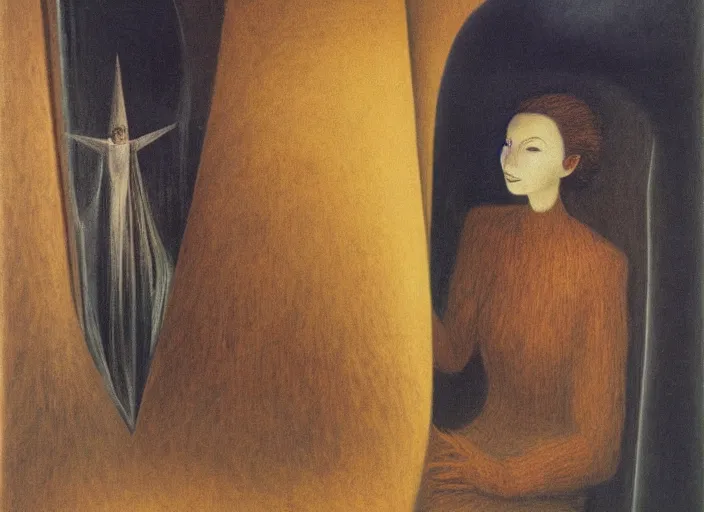 Prompt: a self portrait of the stable diffusion ai, by remedios varo, reflection, symbolist, soft colors, dramatic lighting, smooth, sharp focus, extremely detailed, aesthetically pleasing composition