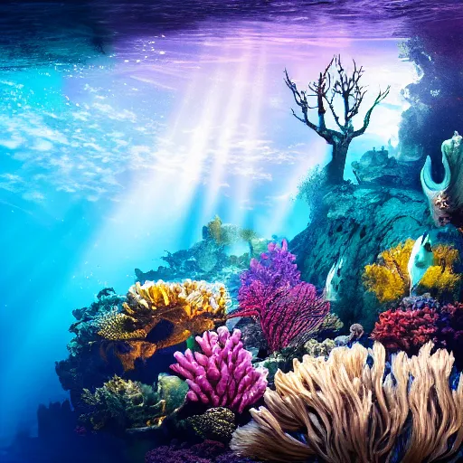 Prompt: underwater kingdom, dramatic lighting, 4 k picture