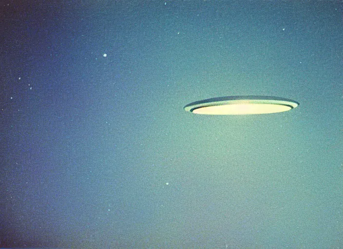 Prompt: realistic photo of a scientific document photograph of a glowing space ufo in a grey sky 1 9 9 0, life magazine photo, natural colors, museum collection, kodak