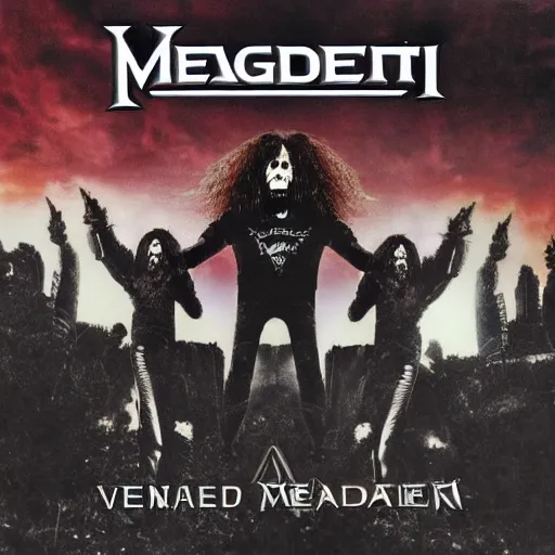 Image similar to megadeth, album cover, band name,